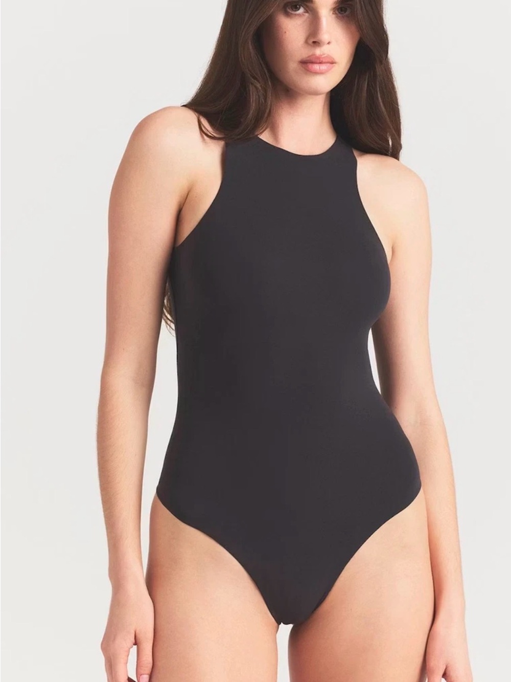 Skims Fits Everybody high neck black bodysuit size large H36